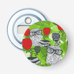 Décapsuleur Chouette en roses rouges