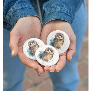 Décapsuleur Chouette mignonne en aquarelle