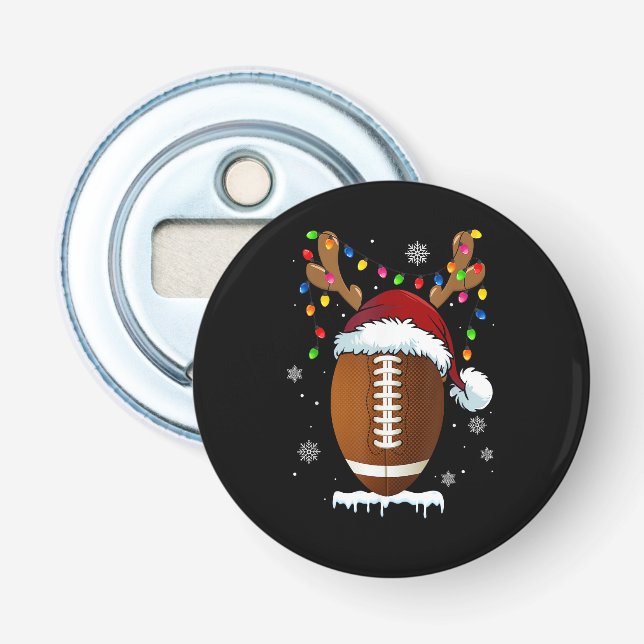 Décapsuleur Christmas Football Ball Santa Lights Funny Boys Me (Devant)