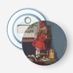 Décapsuleur Christmas Little Girl Téléphone Antique