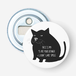 Décapsuleur Citation amusante de chat noir gras Smug