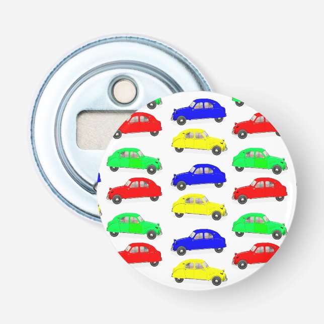 Décapsuleur Citroen 2 CV Motif à carreaux (Devant)