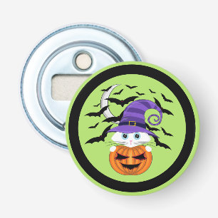 Décapsuleur Citrouille effrayant avec un Casquette Kitty et so