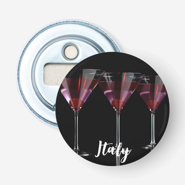Décapsuleur Cocktails rouges en verre de martini à la cerise (Devant)