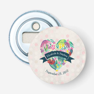 Décapsuleur Coeur floral mignon avec Mariage de fleurs tropica