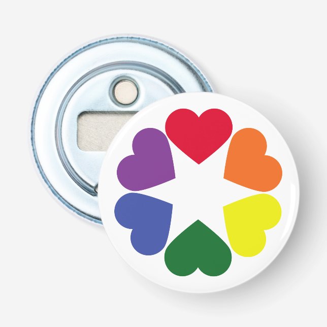 Décapsuleur Coeurs de fierté LGBT (Devant)