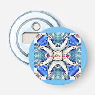 Décapsuleur Coeurs de mandala bleu motif Thunder_Cove