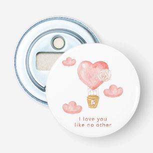 Décapsuleur Coeurs Hot Air Balloon Valentine Personnalisé