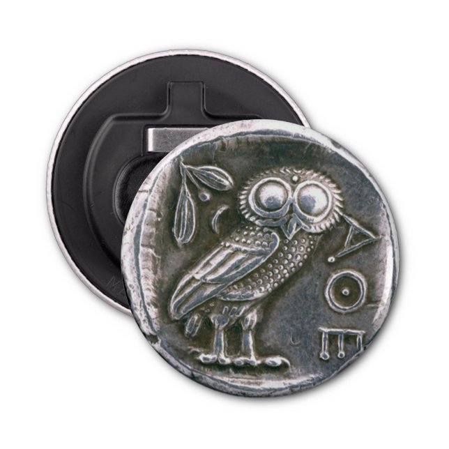 DÉCAPSULEUR COIN D'ARGENT ANTIQUE OWL (Devant)
