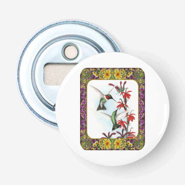 Décapsuleur Colibris et Fleurs #5 (Devant)