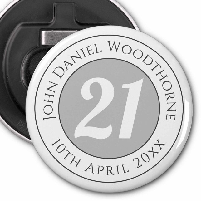 Décapsuleur Commémoration d'anniversaire avec le nom, l'âge et (Créateur téléchargé)