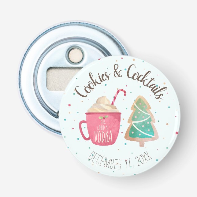 Décapsuleur Cookies & Cocktails Fête de Noël (Devant)