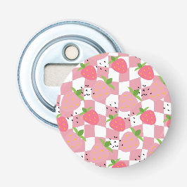 Décapsuleur Cool Pink Kitchen Fraises À damiers Design