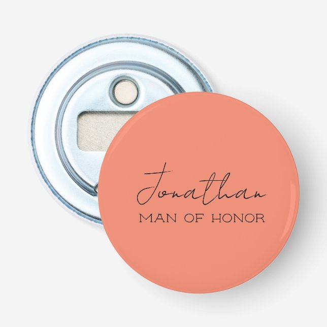 Décapsuleur Coral personnalisé homme d'honneur  (Devant)