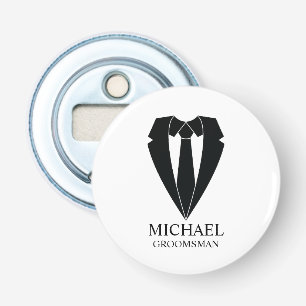 Décapsuleur Costume Mariage noir et Cravate Groomsmans personn