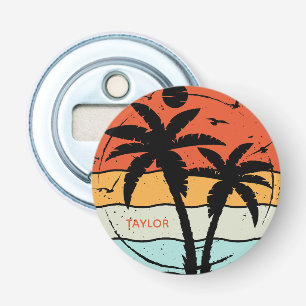 Décapsuleur Coucher de soleil Rétro Vintage Plage Palmier