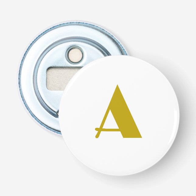 Décapsuleur Couleur or Personnalisé Monogramme Lettre initiale (Devant)