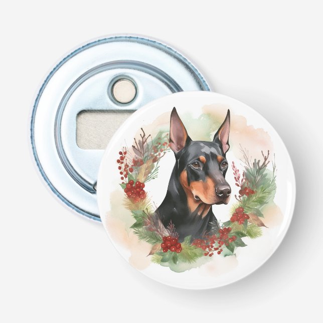 Décapsuleur Coupe festive Doberman Christmas Wreath (Devant)