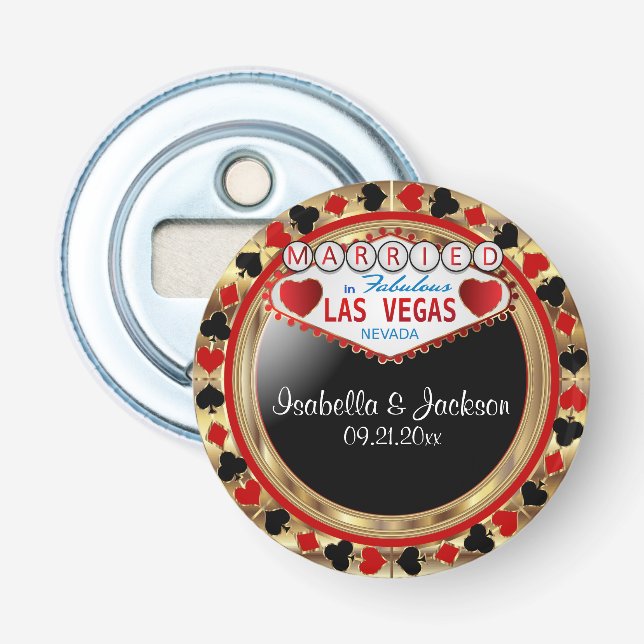 Décapsuleur Couple mariage Las Vegas Style - Rouge (Devant)