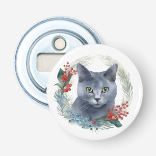 Décapsuleur Couronne de Noël au chat Bleu Russe Kit adorable d