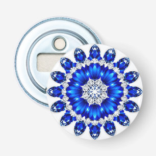 Décapsuleur Couronne élégante ornée de fleurs bleues