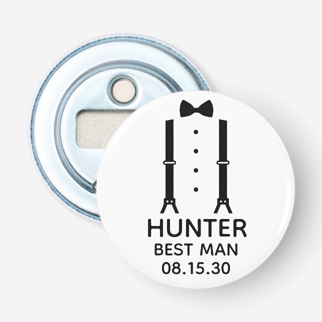 Décapsuleur Cravate noire pour garçon d'honneur (Devant)