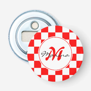 Décapsuleur Croatie Hrvatska Nom À damiers Monogramme