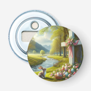 Décapsuleur Croix de Pâques avec lapin et oeufs