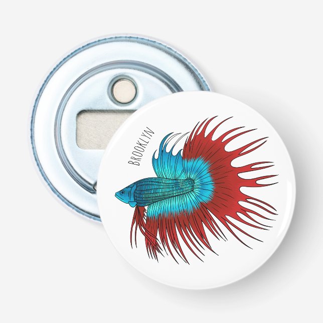 Décapsuleur Crowntail betta fish dessin animé (Devant)