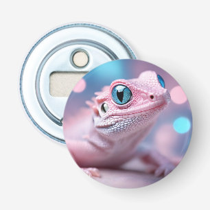 Décapsuleur Cuisine Petit Lézard Rose aux Grands Yeux Bleus
