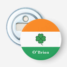 Custom Irish Flag Bottle Opener with Last Name
