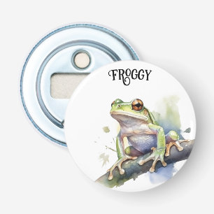 Décapsuleur Cute Aquarelle Arbre Frog, personnalisé