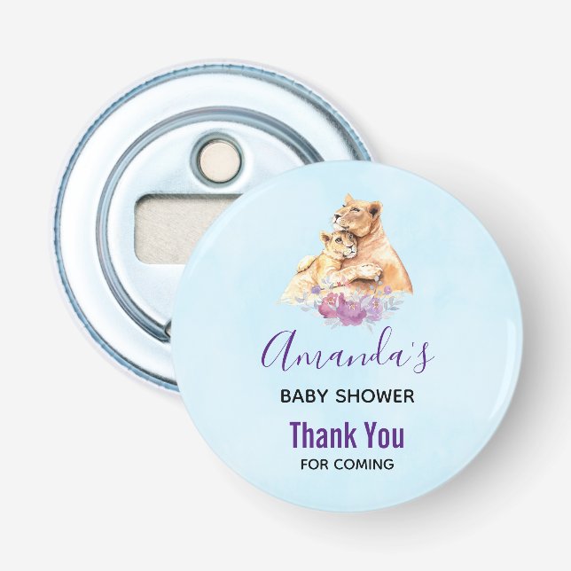 Décapsuleur Cute Aquarelle Mère Lion & Baby shower Cub (Devant)