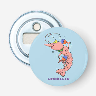 Décapsuleur Cute happy shrimp, dessin animé de crevettes