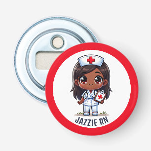 Décapsuleur Cute Manga Black Nurse Caricature Personnalisée