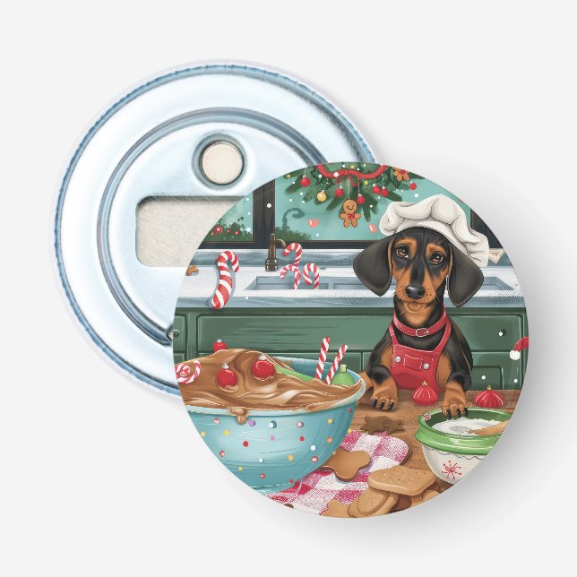 Décapsuleur Dachshund Gîtes : Noël festif (Devant)