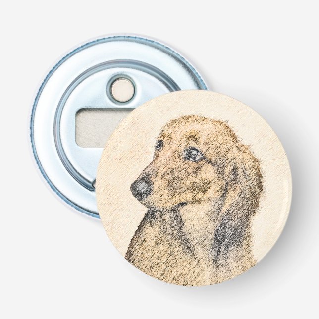 Décapsuleur Dachshund (Longhaerien) Peinture - Art Chien origi (Devant)