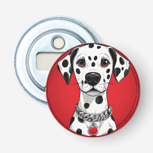 Décapsuleur Dalmatien avec collier à coeur rouge