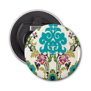 Décapsuleur Damask Floral Patterns Plum Turquoise