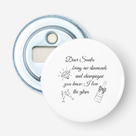 Décapsuleur Dear Santa Champagne & Diamonds Line Art Design