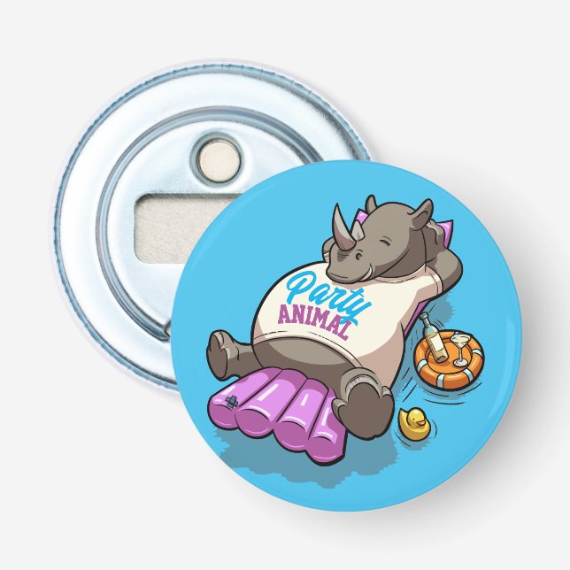 Décapsuleur Dessin de Matelas gonflable de l'animal de fête Rh (Devant)