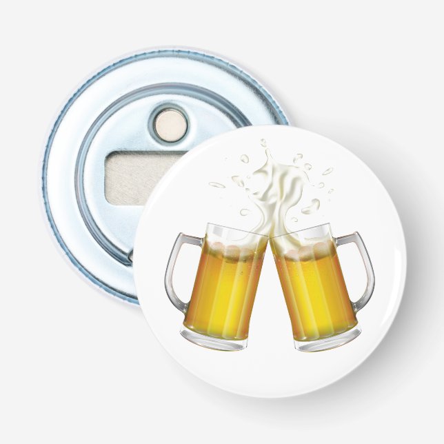Décapsuleur Deux tasses avec une bière légère. (Devant)