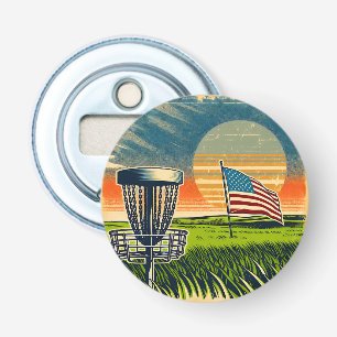 Décapsuleur Disque Drapeau vintage Américain Golf Vintage Sun