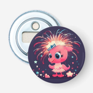 Décapsuleur Drapeau américain avec Flamant rose Cartoon-69218