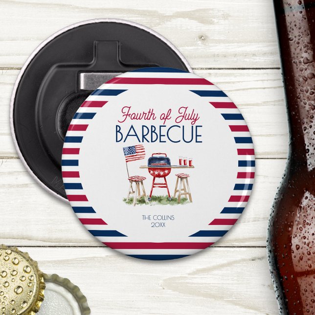 Décapsuleur Drapeau de barbecue patriotique 4 juillet fête d'é (Patriotic Barbecue Flag 4th of July Summer Party Bottle Opener)
