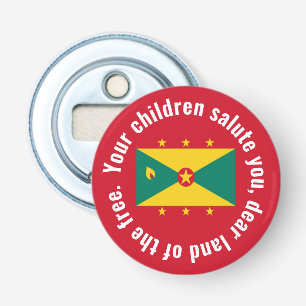 Décapsuleur Drapeau de la Guyane Hymne national Rouge Vert Jau