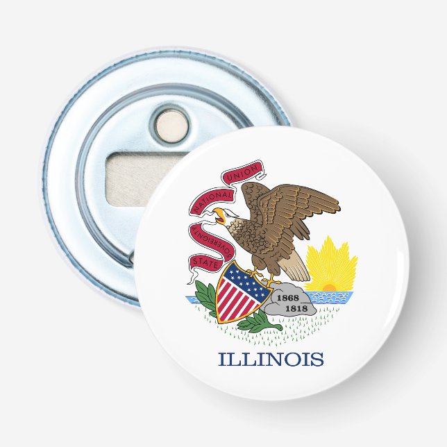 Décapsuleur Drapeau de l'Illinois (Devant)