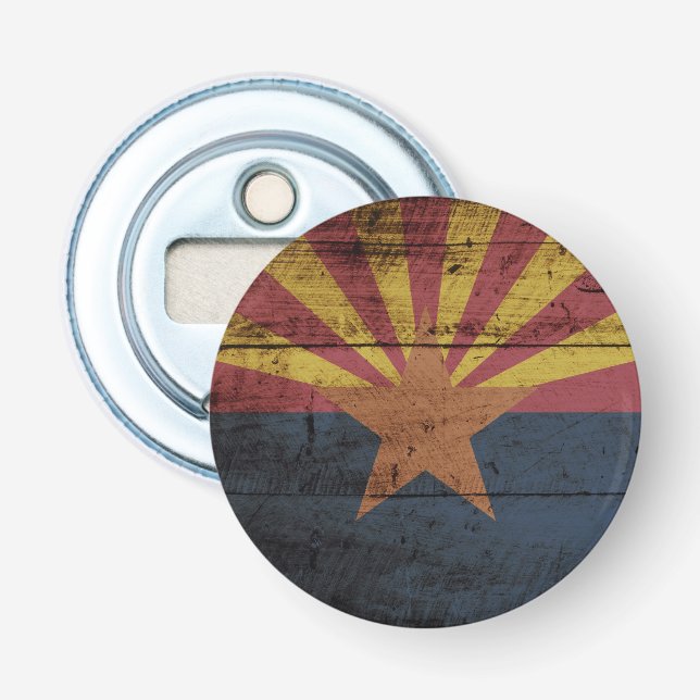 Décapsuleur Drapeau d'état de l'Arizona sur le vieux grain en (Devant)