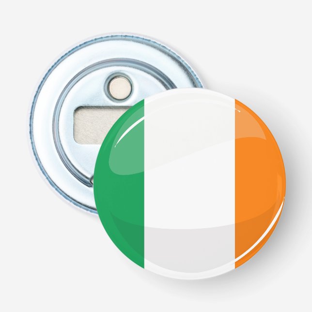 Décapsuleur Drapeau irlandais rond brillant (Devant)