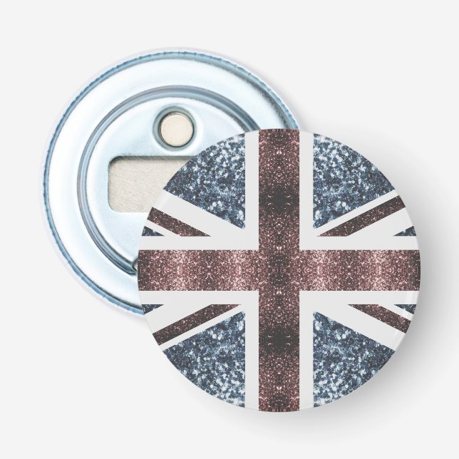 Décapsuleur Drapeau rustique UK rouge bleu étincelants parties (Devant)